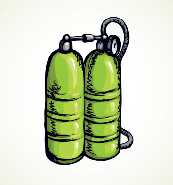 Dalış oksijen balonlar. Vektör çizim