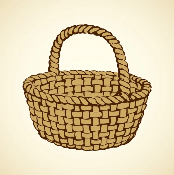 Imagen vectorial de la cesta de mimbre — Vector de stock
