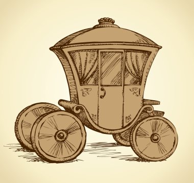 Carriage. Vector drawing clipart