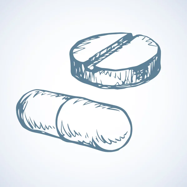 Pastillas. Dibujo vectorial — Vector de stock