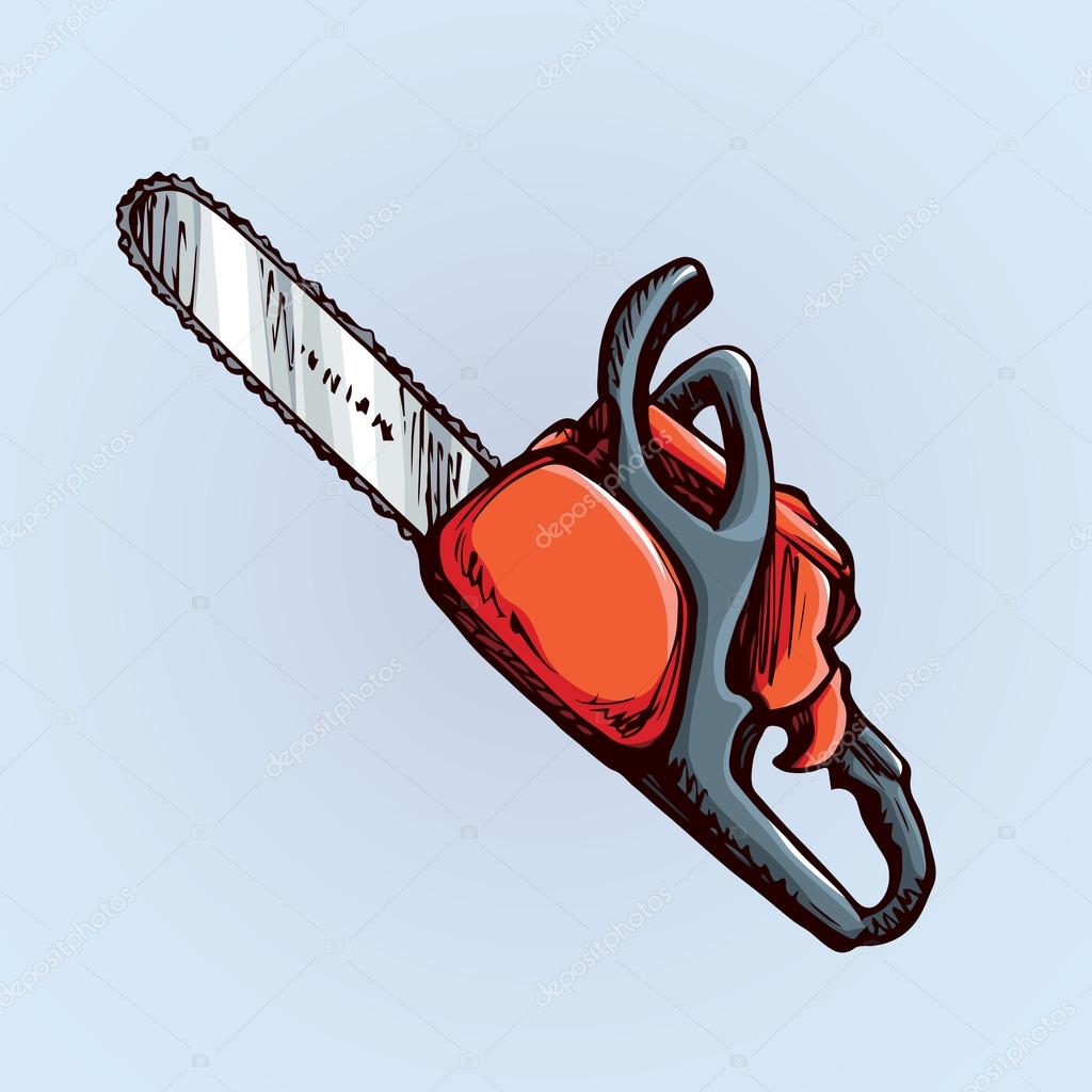 Ícone de motosserra a gasolina desenho animado de ícone vetor de motosserra  a gasolina para web design isolado em fundo branco