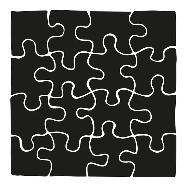 Puzzels. Vector tekening — Stockvector