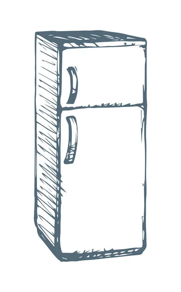 Hűtőszekrény. Vektoros rajz — Stock Vector