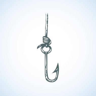 Hook balıkçılık. Vektör çizim