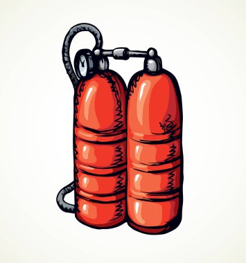 Dalış oksijen balonlar. Vektör çizim