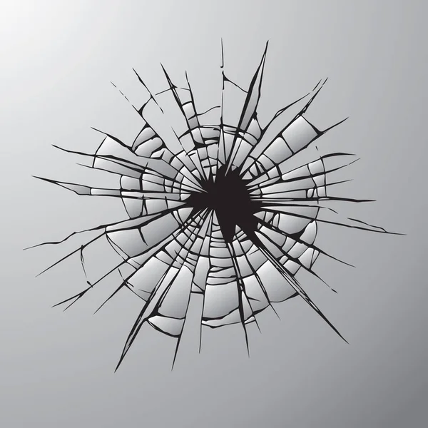 Krossat glas. Vektorritning — Stock vektor