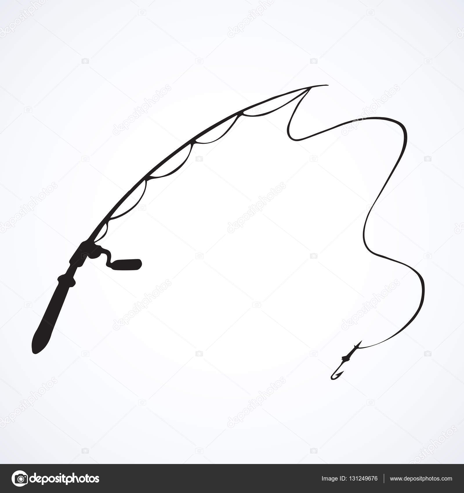 Fishing rod. Vector drawing Stock Vector by ©Marinka 131249676