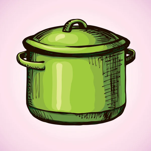Vieille casserole. Dessin vectoriel — Image vectorielle