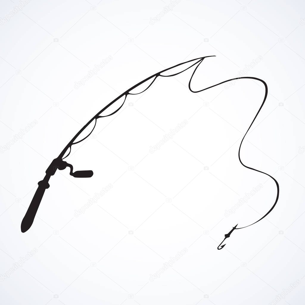 Download Vara de pesca. Desenho vetorial — Vetores de Stock ...