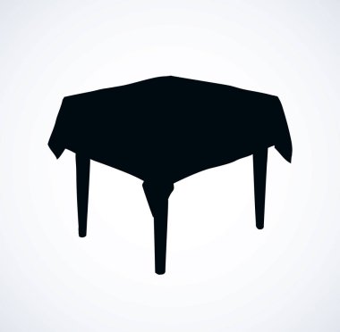 vektör çizimi. kare masa örtüsü ile