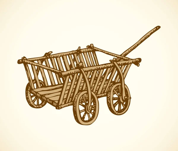 Wektorowej. archaiczny drewniane pusty koszyk — Wektor stockowy