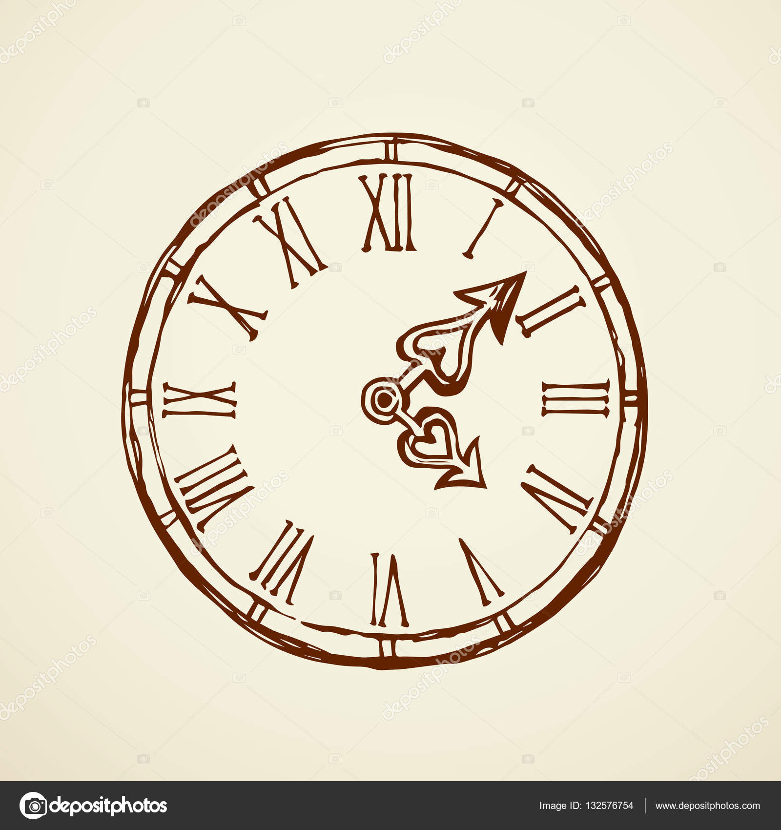 Clock. Vector drawing Stock Vector Image by ©Marinka 132576754
