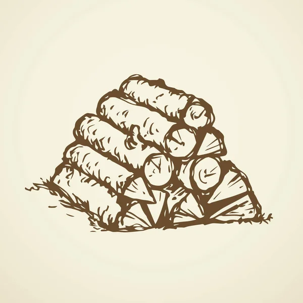 Firewood. Desenho vetorial —  Vetores de Stock