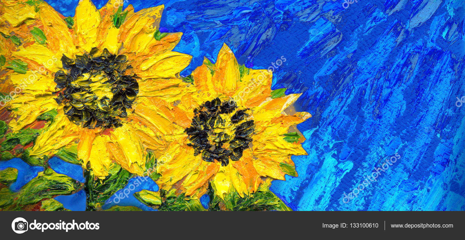 Abstract Sunflower Field Painting