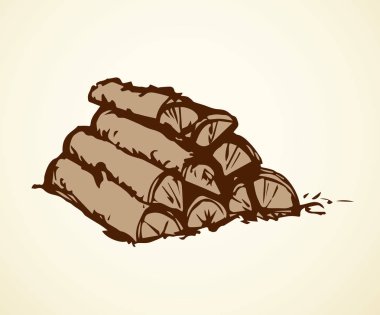 Yakacak odun. Vektör çizim