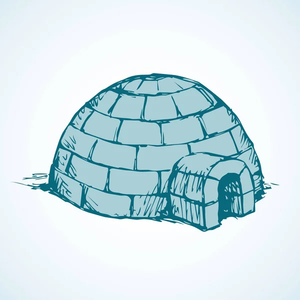 Igloo. Vektör çizim — Stok Vektör