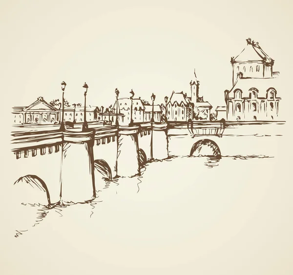橋。ベクトル描画 — ストックベクタ