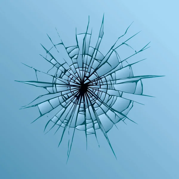 Gebroken glas. Vector tekening — Stockvector