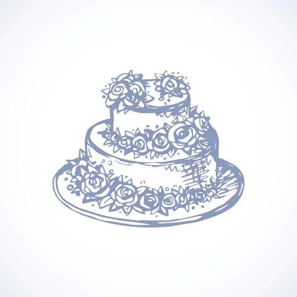 Kuchen. Vektorzeichnung — Stockvektor