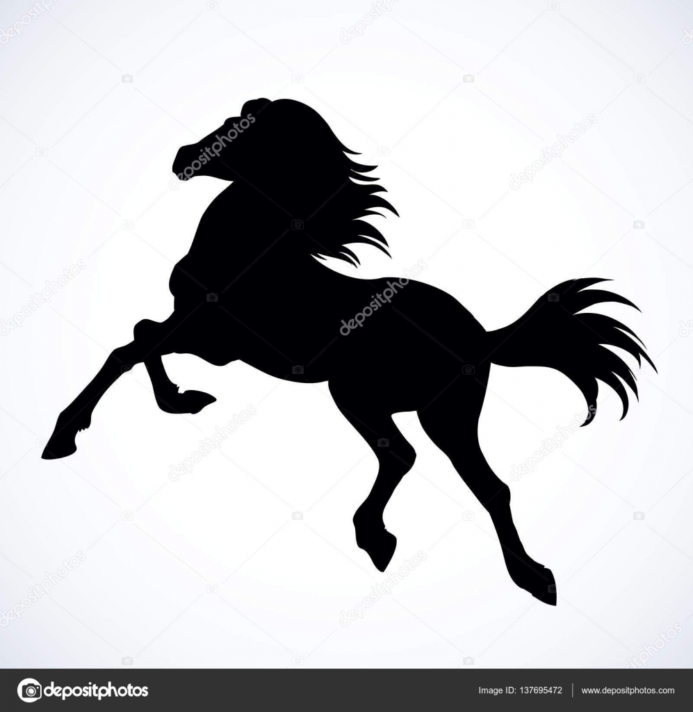 Cheval cabré Dessin de Vepktorny — Image vectorielle stock illustration prancing horse vepktorny drawing