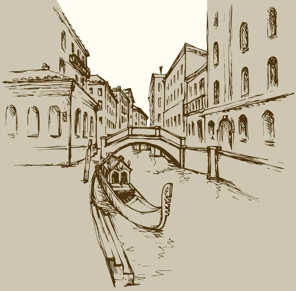 Venedig. Vektorstadtbild — Stockvektor