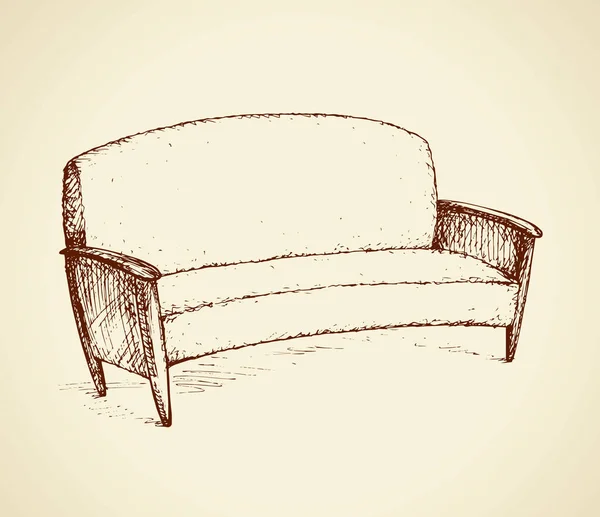 Sofa. Vector tekening — Stockvector