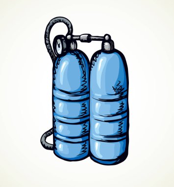 Dalış oksijen balonlar. Vektör çizim