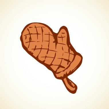 Eldiven potholder. Vektör çizim