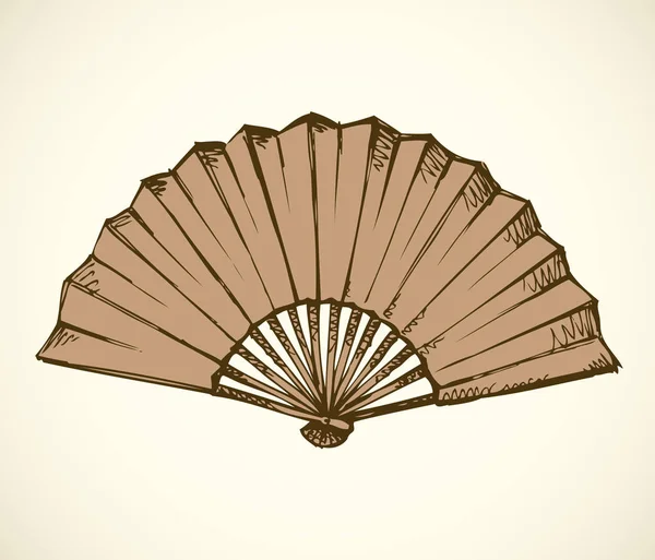 Folding fan. Vector skiss — Stock vektor