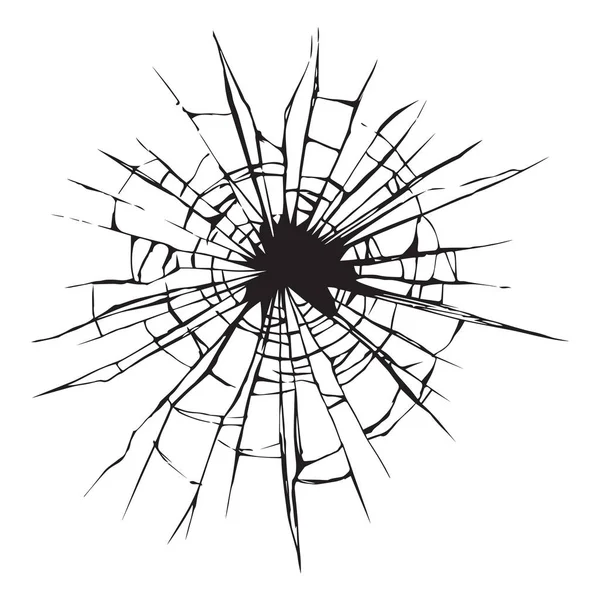 Gebroken glas. Vector tekening — Stockvector