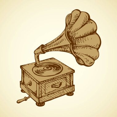 Gramofon. Vektör çizim