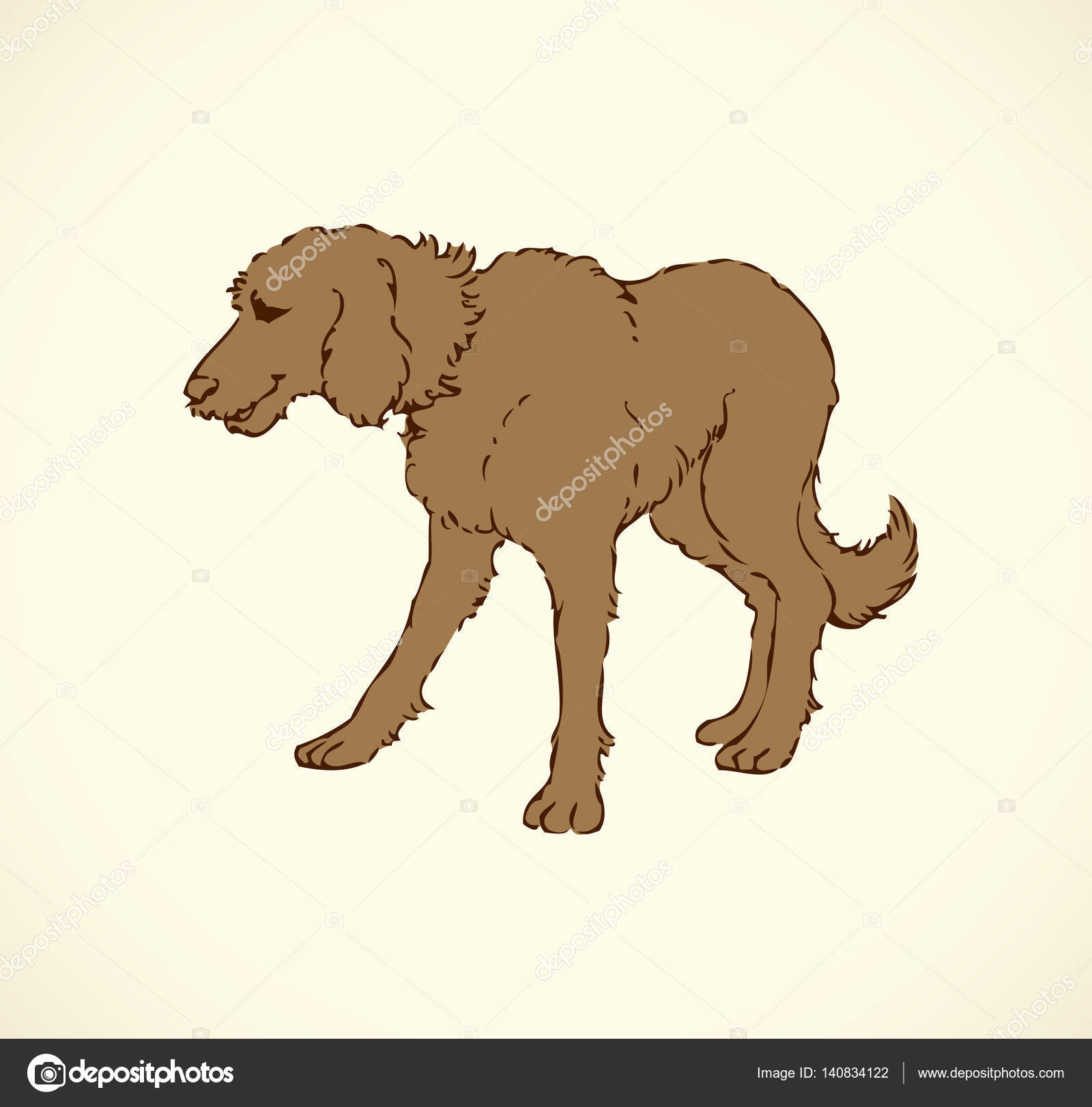 Contorno vettoriale di disegno bastardi e cani di razza pura — Vettoriale Stock