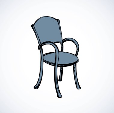 Vektör çizim. Kol dayama ile ahşap sandalye
