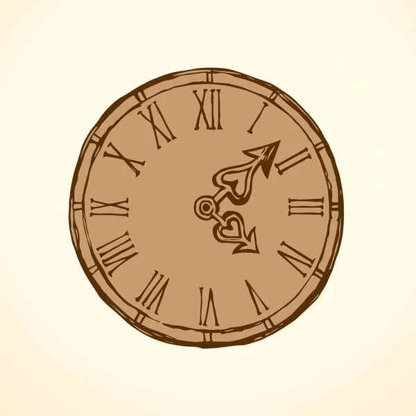 Horloge. Dessin vectoriel — Image vectorielle