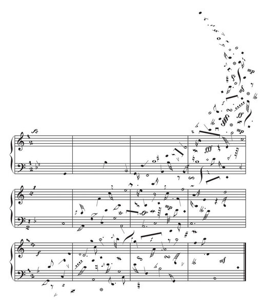 Vector piano sheet music