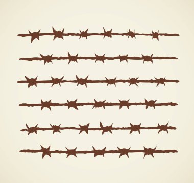 Dikenli tel. Vektör çizim