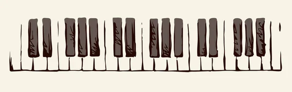 Llaves de piano. Dibujo vectorial — Vector de stock