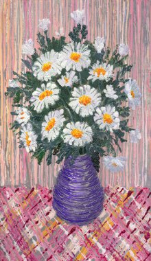 yağlı boya. Camomiles