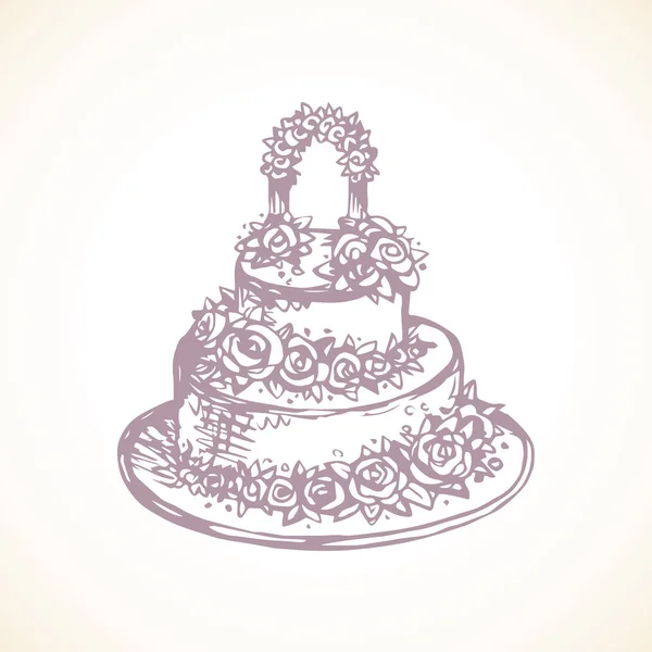 Gâteau. Dessin vectoriel — Image vectorielle