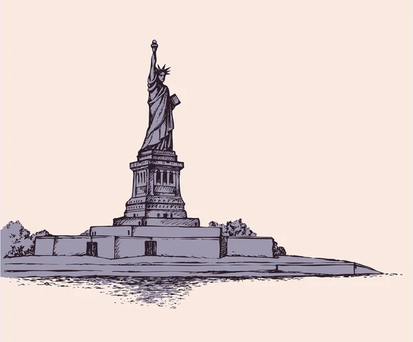 Statue of Liberty. Vector schets — Stockvector