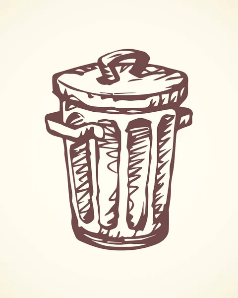 Vector hand draw sketch of 2 trash bin, plastic modern clean and dirty,  isolated on white. | CanStock