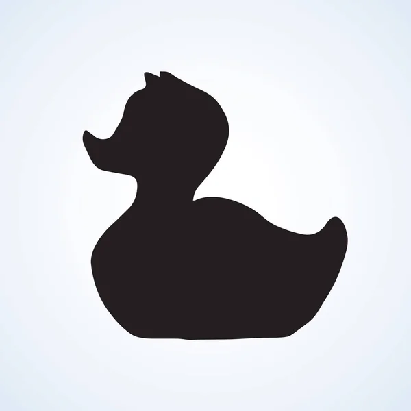 Gumowe Ducking. Wektor rysunek — Wektor stockowy