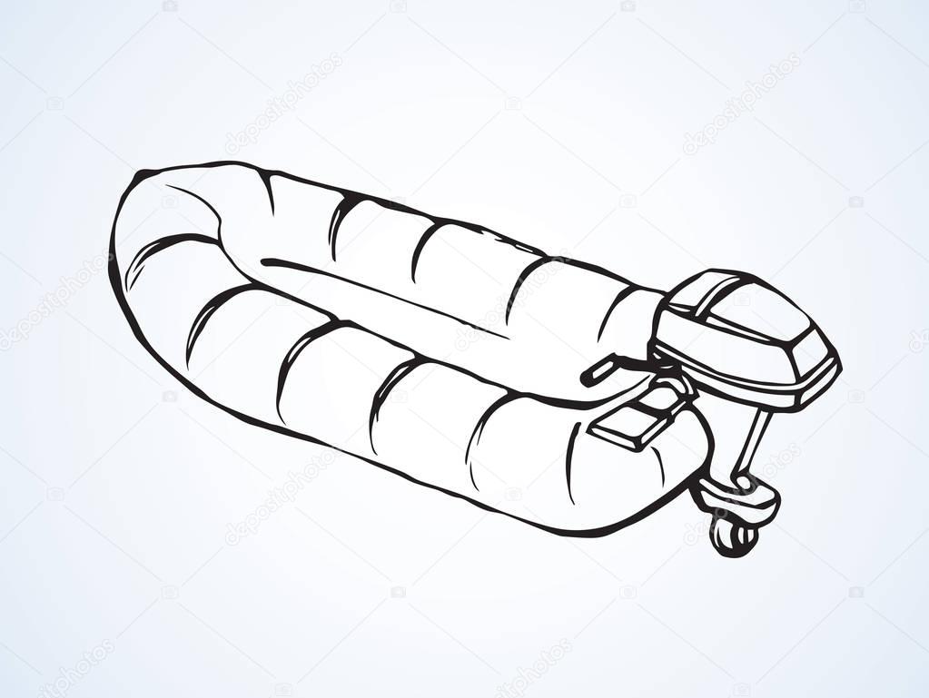 Dinghy. Vector drawing