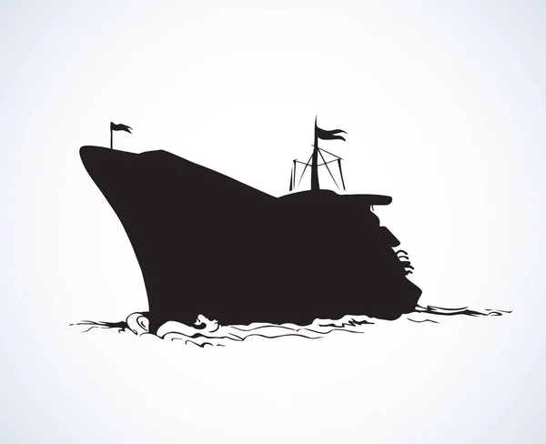 Vector tekening. Stoomschip — Stockvector