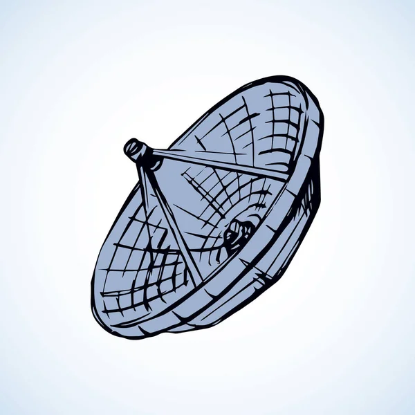 Vector drawing. Dish Antenna — Stock Vector