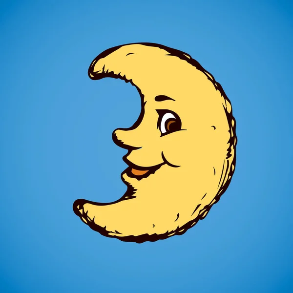 Funny moon. Vector drawing — Stock Vector