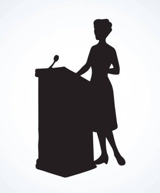 Podyum hoparlördür. Vektör çizim