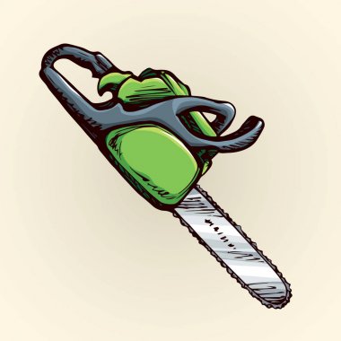 Elektrikli testere. Vektör çizim