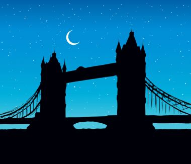 Kule Köprüsü, Londra, İngiltere. Çizilmiş vektör çizim el