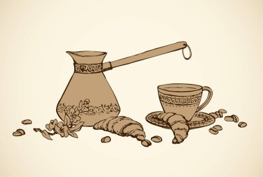 vektör natürmort aromalı kahve